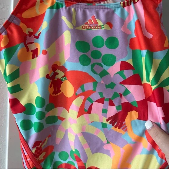 NWT Farm Rio Adidas One Piece Printed Swimsuit - Picture 6 of 7